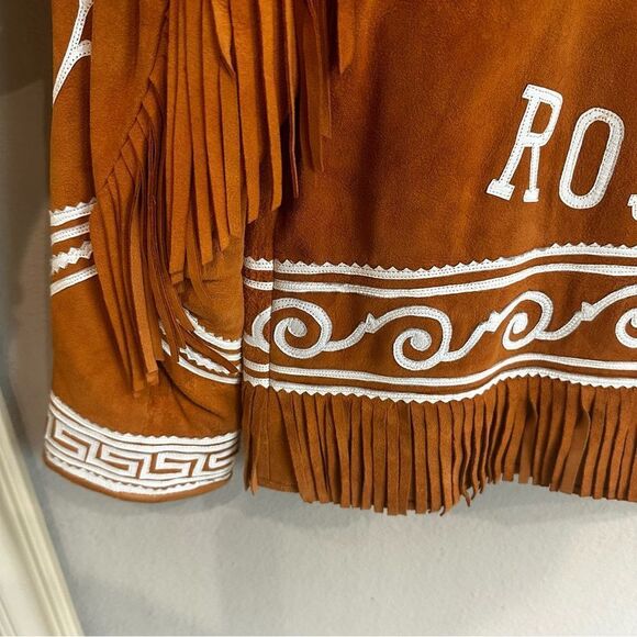 Vintage Cuera tamaulipeca jacket leather fringe handmade Rosenda embroidered - Picture 12 of 15